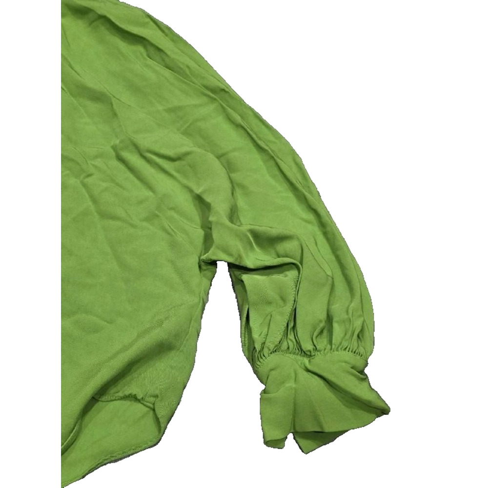 Zara Green Women's Button Down Collared Shirt Top Blouse Green Boho L A004991 - Picture 7 of 12